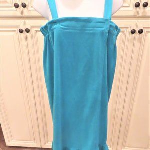 Swim Bath Cover up Soft Terrycloth Wraparound Shift size M/L Turquoise